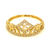Anillo (Corona 15) en oro amarillo 10kt.