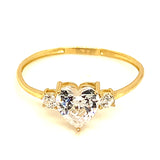 Anillo (Corazón) en oro amarillo 10kt.