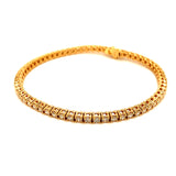 (LD) Pulsera con diamantes de laboratorio en oro amarillo 14kt.