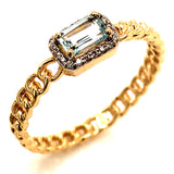 Anillo de aguamarina en oro amarillo 14kt.  ANTES: $629.00