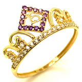 Anillo (Corona 15) en oro amarillo 10kt.