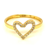 Anillo (Corazón) en oro amarillo 10kt.