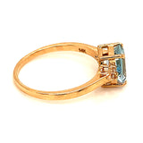 Anillo de aguamarina en oro amarillo 14kt.  ANTES: $699.00