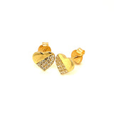 Aretes (Corazón) en oro amarillo 10kt.