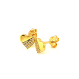 Aretes (Corazón) en oro amarillo 10kt.