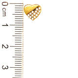 Aretes (Corazón) en oro amarillo 10kt.