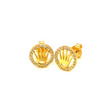 Aretes (Corona) en oro amarillo 10kt.