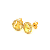 Aretes (Corona) en oro amarillo 10kt.