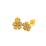 Aretes (Trébol) en oro amarillo 10kt.