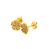 Aretes (Trébol) en oro amarillo 10kt.