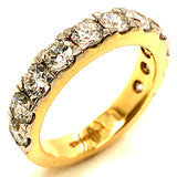 (LD) Banda con diamantes de laboratorio en oro amarillo 14k. D-2.15Cts.