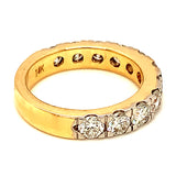 (LD) Banda con diamantes de laboratorio en oro amarillo 14k. D-2.15Cts.