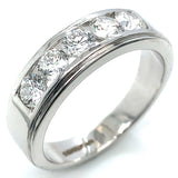 (LD) Anillo de caballero con diamantes de laboratorio en oro blanco 14kt. D-1.13Cts