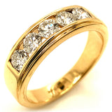 (LD) Anillo de caballero con diamantes de laboratorio en oro amarillo 14kt. D-1.16Cts