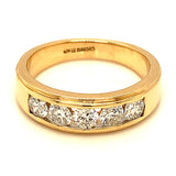 (LD) Anillo de caballero con diamantes de laboratorio en oro amarillo 14kt. D-1.16Cts