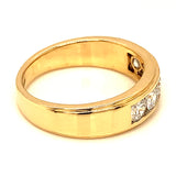 (LD) Anillo de caballero con diamantes de laboratorio en oro amarillo 14kt. D-1.16Cts