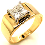 (LD) Anillo de caballero con diamantes de laboratorio en oro amarillo 14kt. D-1.56Cts