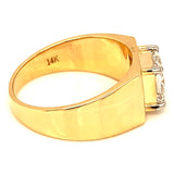 (LD) Anillo de caballero con diamantes de laboratorio en oro amarillo 14kt. D-1.56Cts