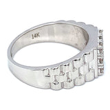 (LD) Anillo de caballero con diamantes de laboratorio en oro blanco 14kt. D-0.66Cts