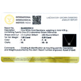 (LD) Collar con diamante de laboratorio en oro blanco 14kt. 42/43cm D-1.29Cts.