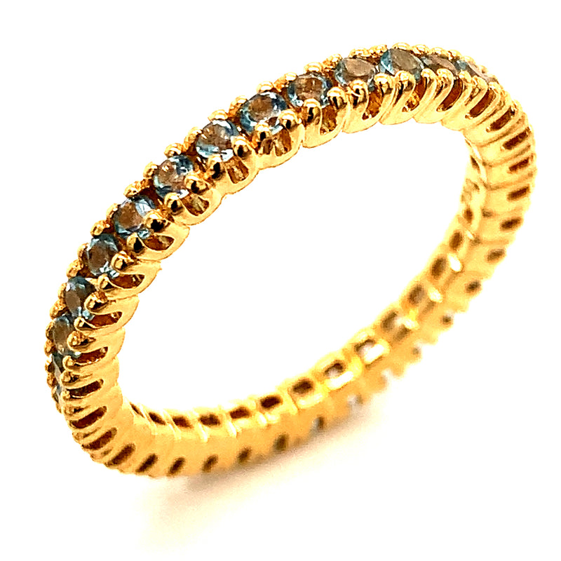 Anillo de aguamarina en oro amarillo 18kt.  ANTES: $929.00