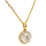 (LD) Collar con diamantes de laboratorio en oro amarillo 14kt. 42/43cm D-1.22Cts.