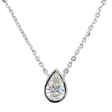 (LD) Collar con diamantes de laboratorio en oro blanco 14kt. 42/43cm D-1.03Cts.