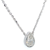 (LD) Collar con diamantes de laboratorio en oro blanco 14kt. 42/43cm D-1.03Cts.