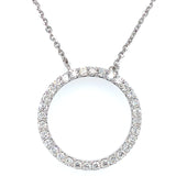 (LD) Collar con diamantes de laboratorio en oro blanco 14kt. 42/43cm D-1.19Cts.