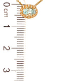 Collar de aguamarina en oro amarillo 18kt