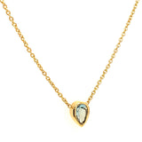 Collar de aguamarina en oro amarillo 14kt