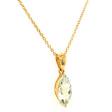 Collar de aguamarina en oro amarillo 14kt