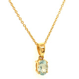 Collar de aguamarina en oro amarillo 14k