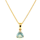 Collar de aguamarina en oro amarillo 14kt