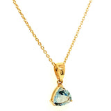 Collar de aguamarina en oro amarillo 14kt