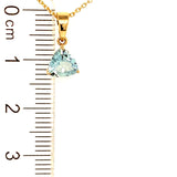 Collar de aguamarina en oro amarillo 14kt