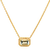 Collar de aguamarina en oro amarillo 14kt