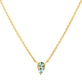 Collar de aguamarina en oro amarillo 14kt