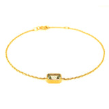 Pulsera con aguamarina en oro amarillo 14kt.