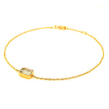 Pulsera con aguamarina en oro amarillo 14kt.