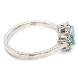 Anillo de aguamarina en oro blanco 14Kt.