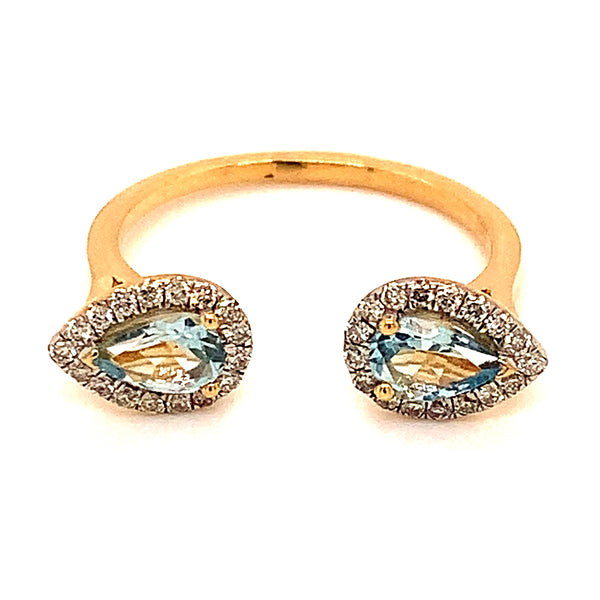 Anillo de aguamarina en oro amarillo 14kt.  ANTES: $849.00