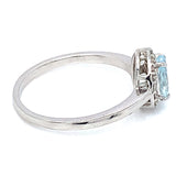 Anillo de aguamarina en oro blanco 14Kt.