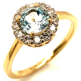 Anillo de aguamarina en oro amarillo 14Kt.