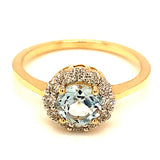Anillo de aguamarina en oro amarillo 14Kt.