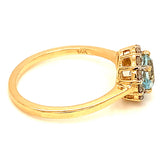 Anillo de aguamarina en oro amarillo 14Kt.