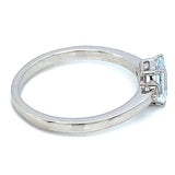 Anillo con aguamarina y diamantes en plata 925