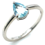 Anillo de cuarzo aguamarina en plata 925