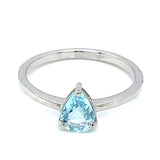 Anillo de cuarzo aguamarina en plata 925