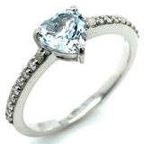 Anillo con aguamarina y diamantes en plata 925